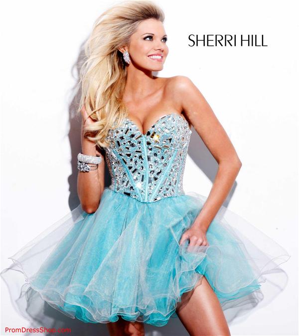 Vestido para Fiesta de Promoción color celeste de Sherri Hill 1