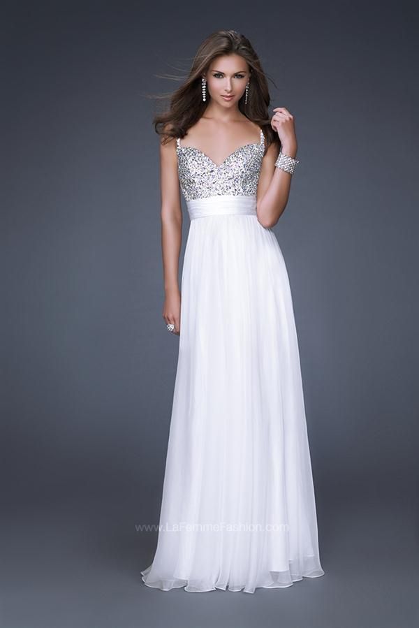 Vestidos de Fiesta de La Femme blanco plata
