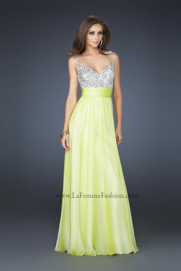 Vestidos de Fiesta de La Femme verde limon